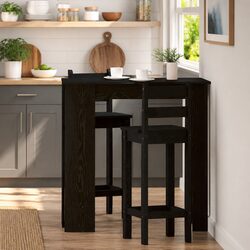 Sleek Black Oak Bar Table for Modern Dining Spaces