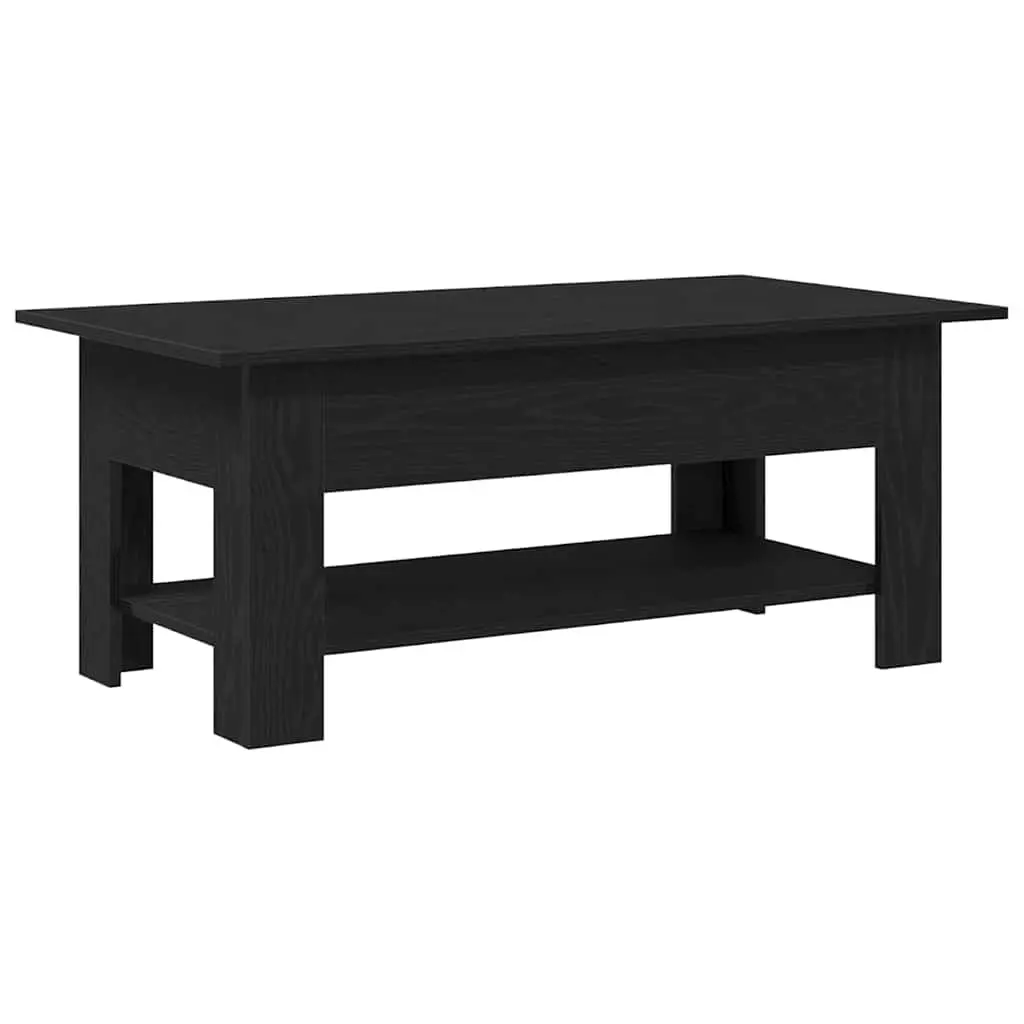 Coffee Table Engineered Wood 102cm Black Oak Modern Minimalist Living Room Storage