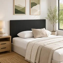Sturdy Black Oak Engineered Wood Wall-Mounted Headboard 160cm