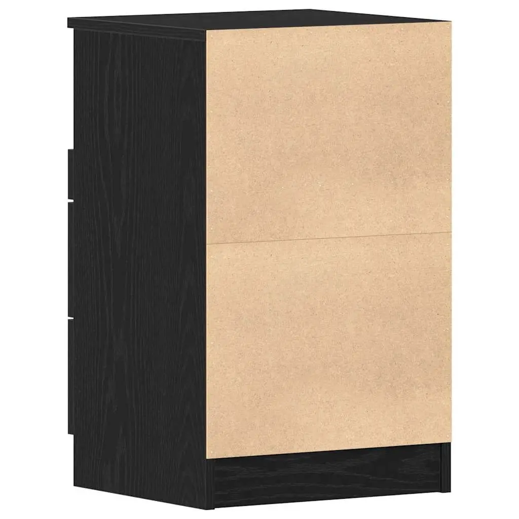 Black Oak Engineered Wood Bedside Cabinets