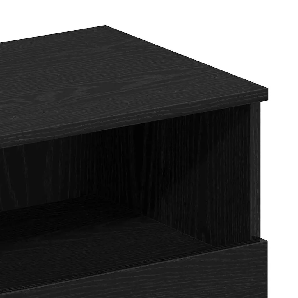 Black Oak Engineered Wood Bedside Cabinets