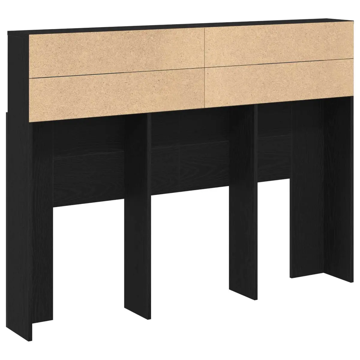 Black Oak Wall-Mounted Headboard Cabinet