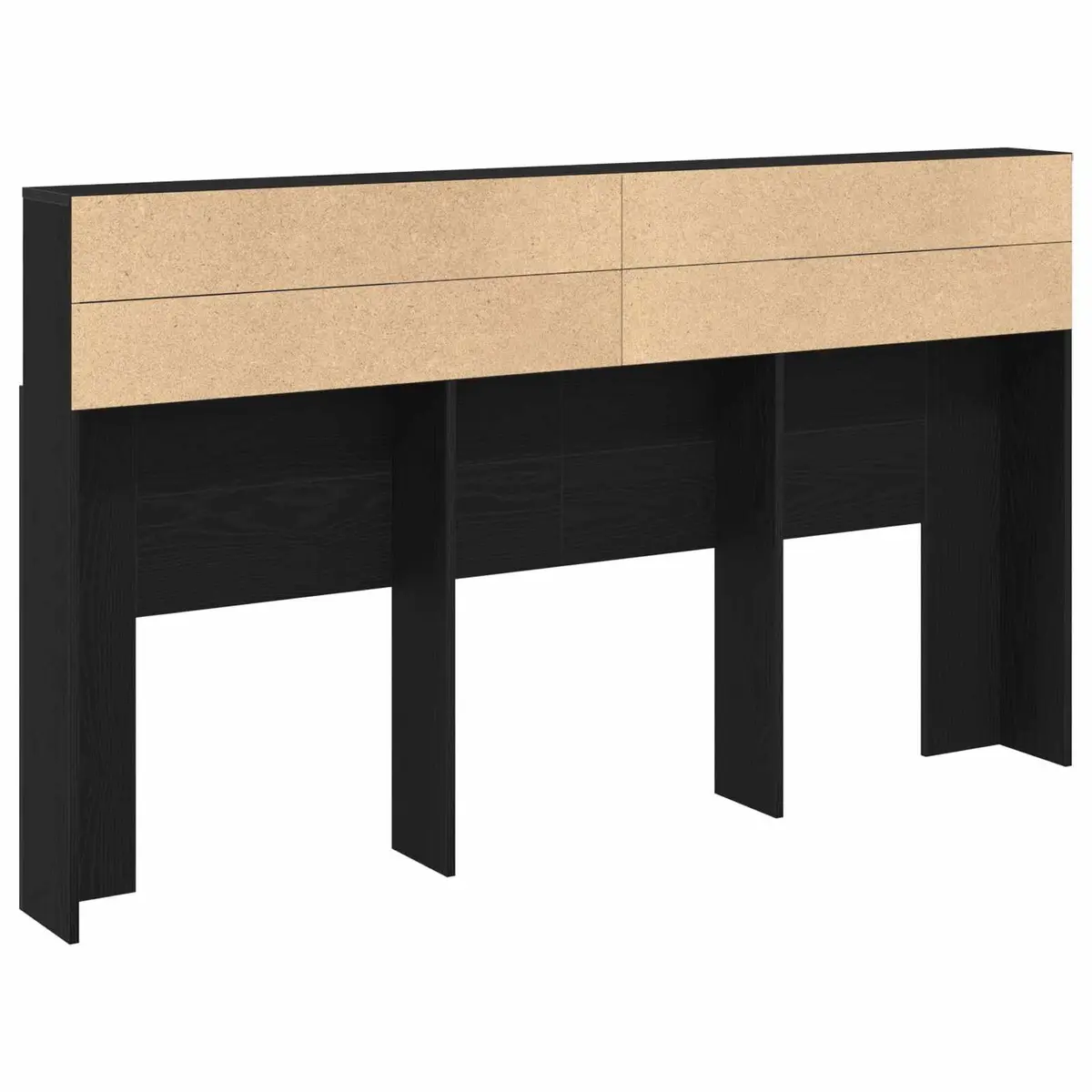 Black Oak Wall-Mounted Headboard Cabinet