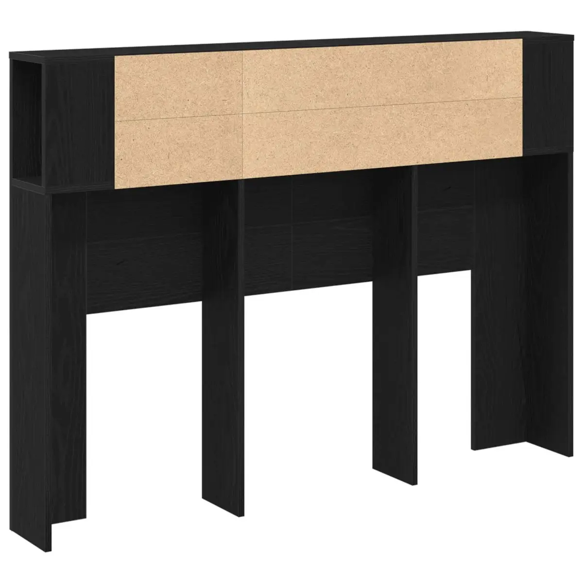 Headboard Cabinet with Storage Wall-Mounted Modern Minimalist Design Black Oak