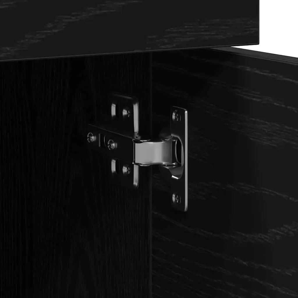 Black Oak Rolling File Cabinet 45x38x54cm for Office