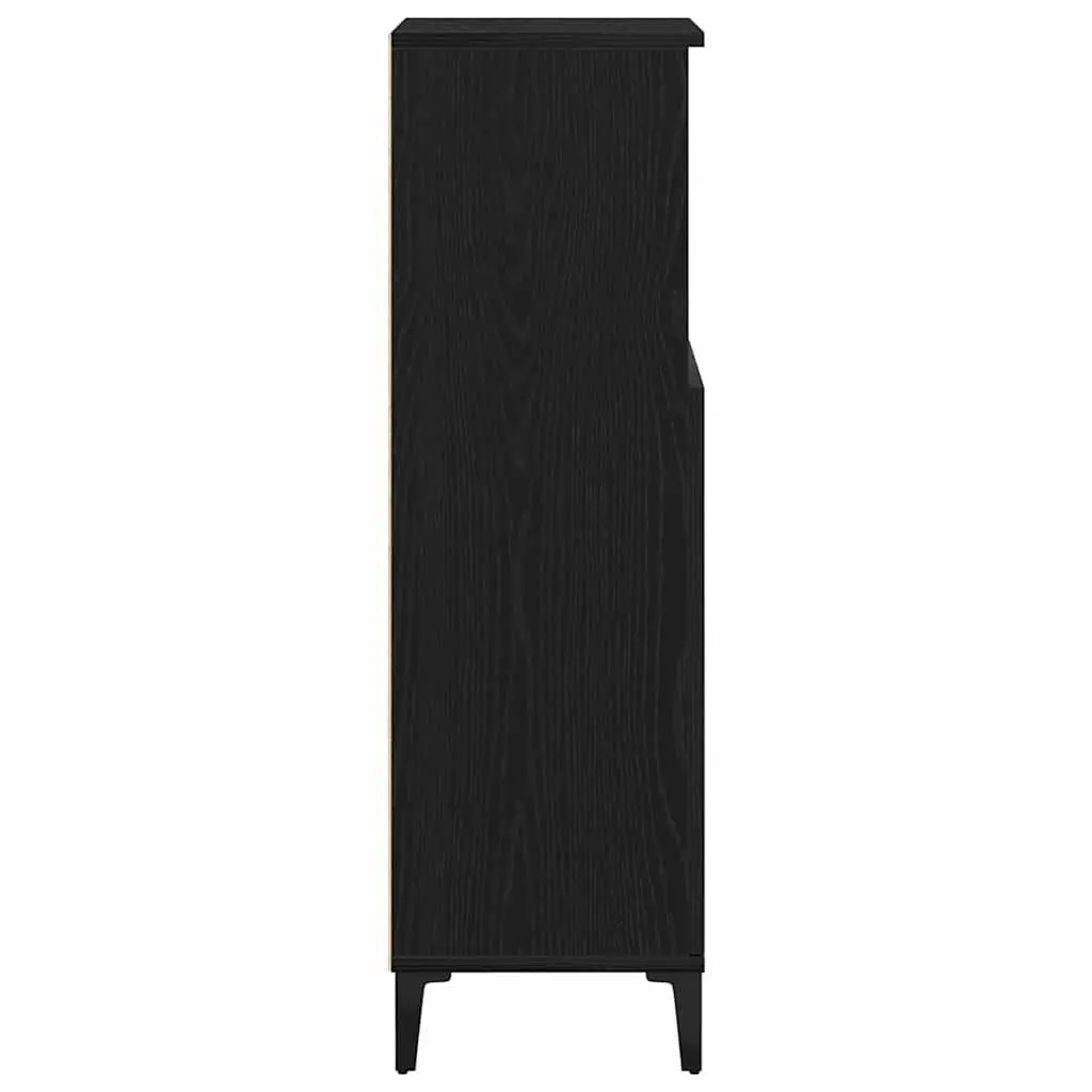 Bathroom Cabinet Engineered Wood Wall-Mounted Black 30 x 30 x 100 cm