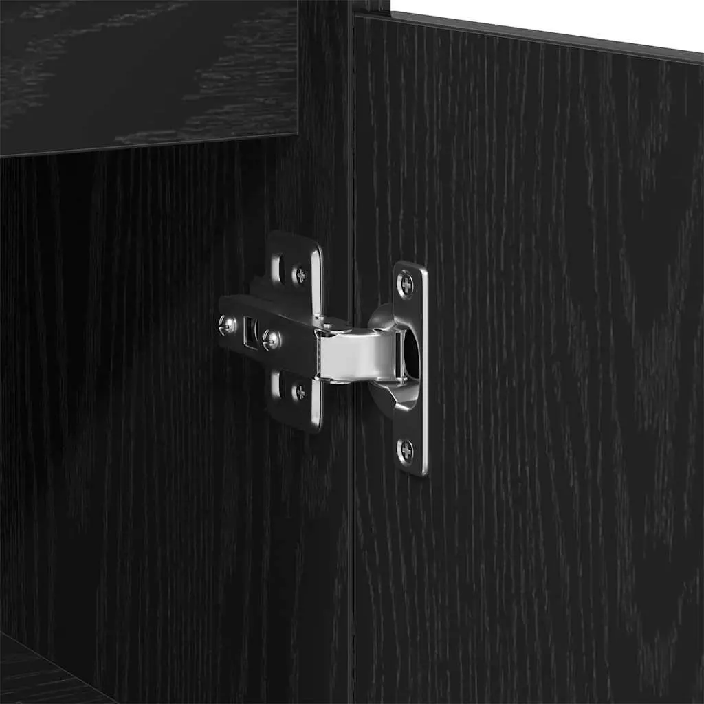 Bathroom Cabinet Engineered Wood Wall-Mounted Black 30 x 30 x 100 cm