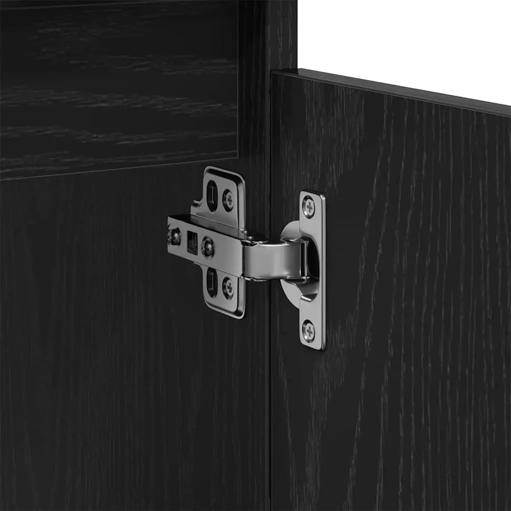 Black Oak Wall-Mounted Bathroom Vanity with Storage