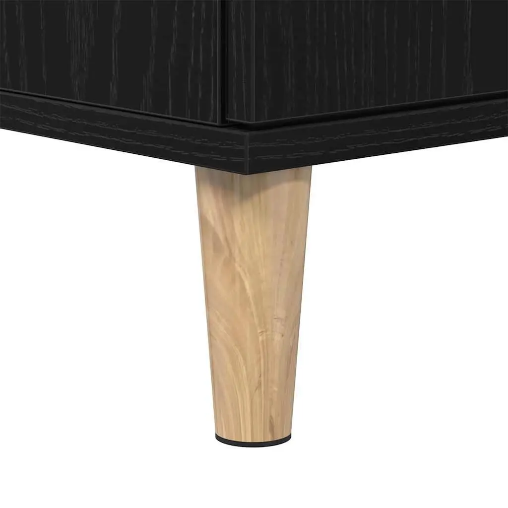 Black Oak Wall-Mounted Bathroom Vanity with Storage