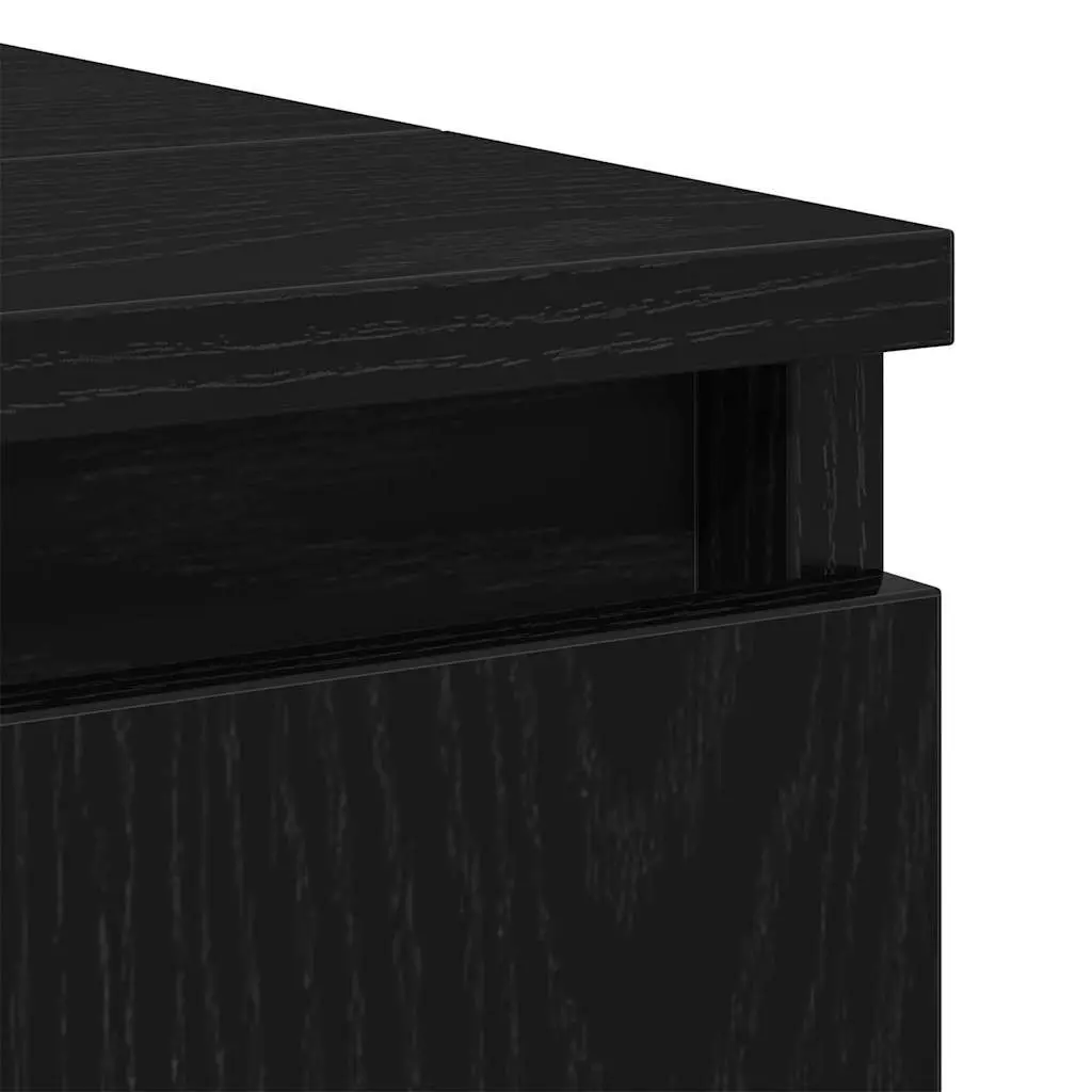 Black Oak Wall-Mounted Bathroom Vanity with Storage