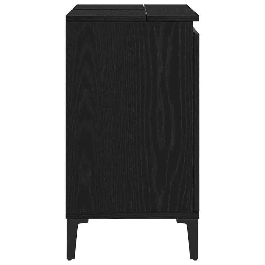 Wall-Mounted Bathroom Sink Cabinet in Black Oak