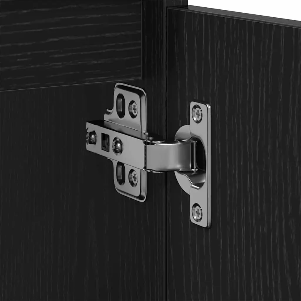 Wall-Mounted Bathroom Vanity Cabinet in Black Oak