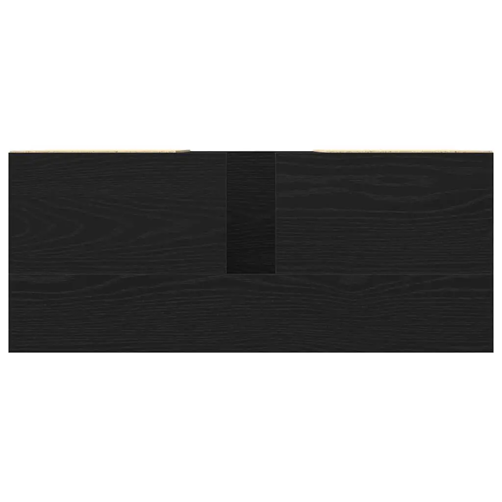 Black Oak Wall-Mounted Bathroom Vanity Sink Unit