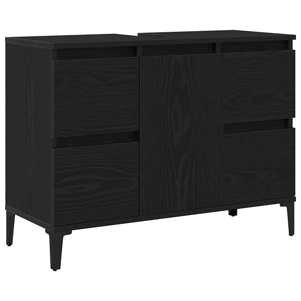 Black Wall-Mounted Bathroom Sink Cabinet