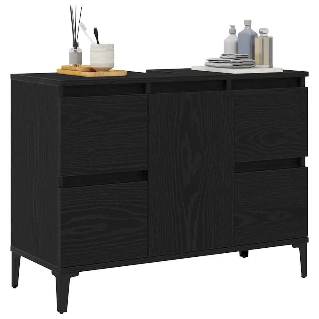 Black Wall-Mounted Bathroom Sink Cabinet