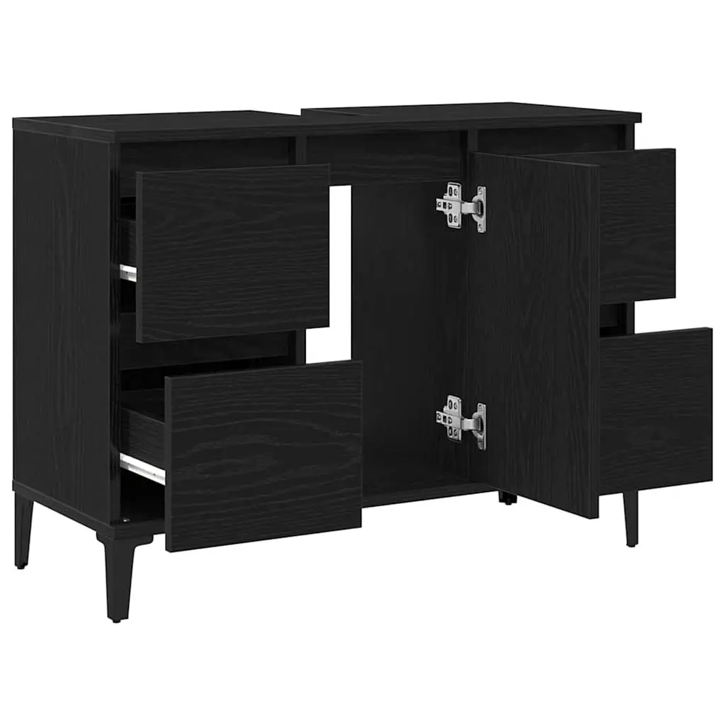 Black Wall-Mounted Bathroom Sink Cabinet