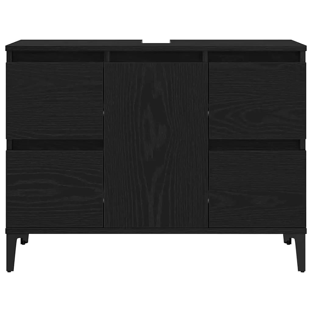 Black Wall-Mounted Bathroom Sink Cabinet