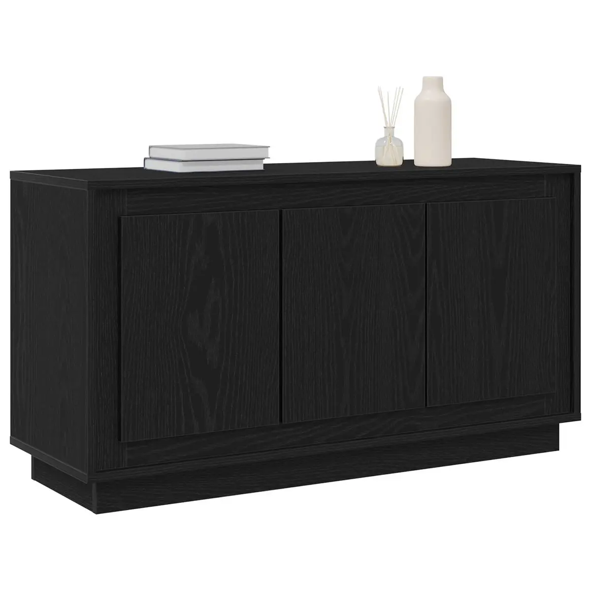 Sideboard Engineered Wood 102 x 35 x 55 cm Black Oak Storage Cabinet Dining