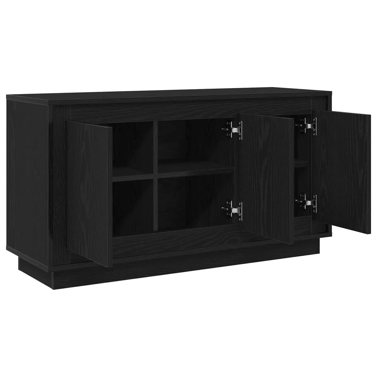 Sideboard Engineered Wood 102 x 35 x 55 cm Black Oak Storage Cabinet Dining