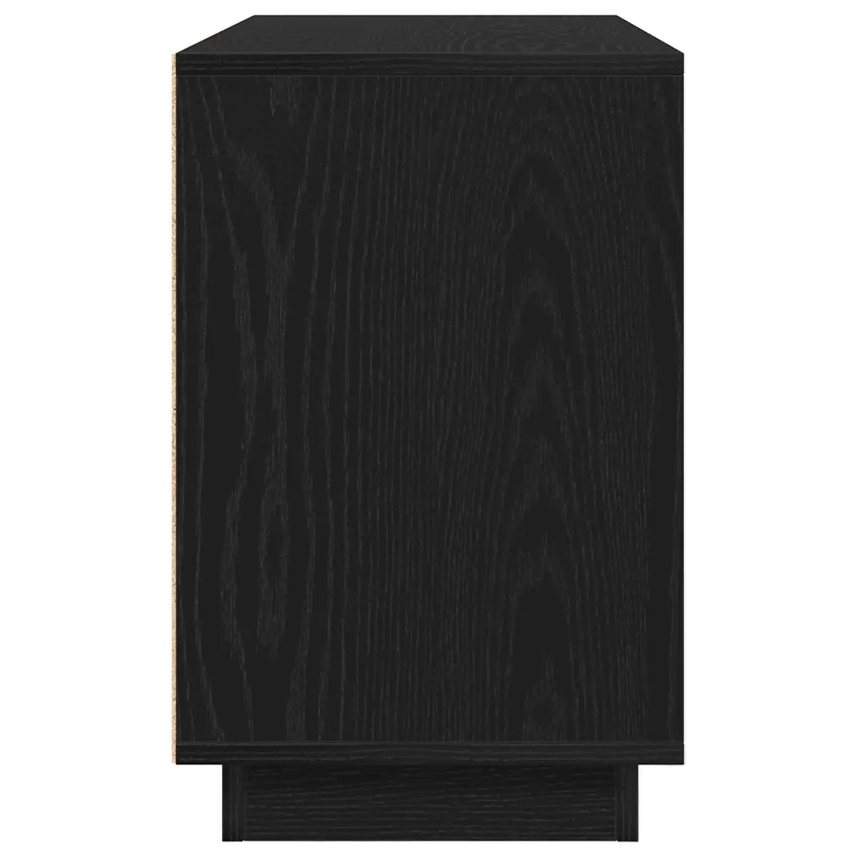 Sideboard Engineered Wood 102 x 35 x 55 cm Black Oak Storage Cabinet Dining