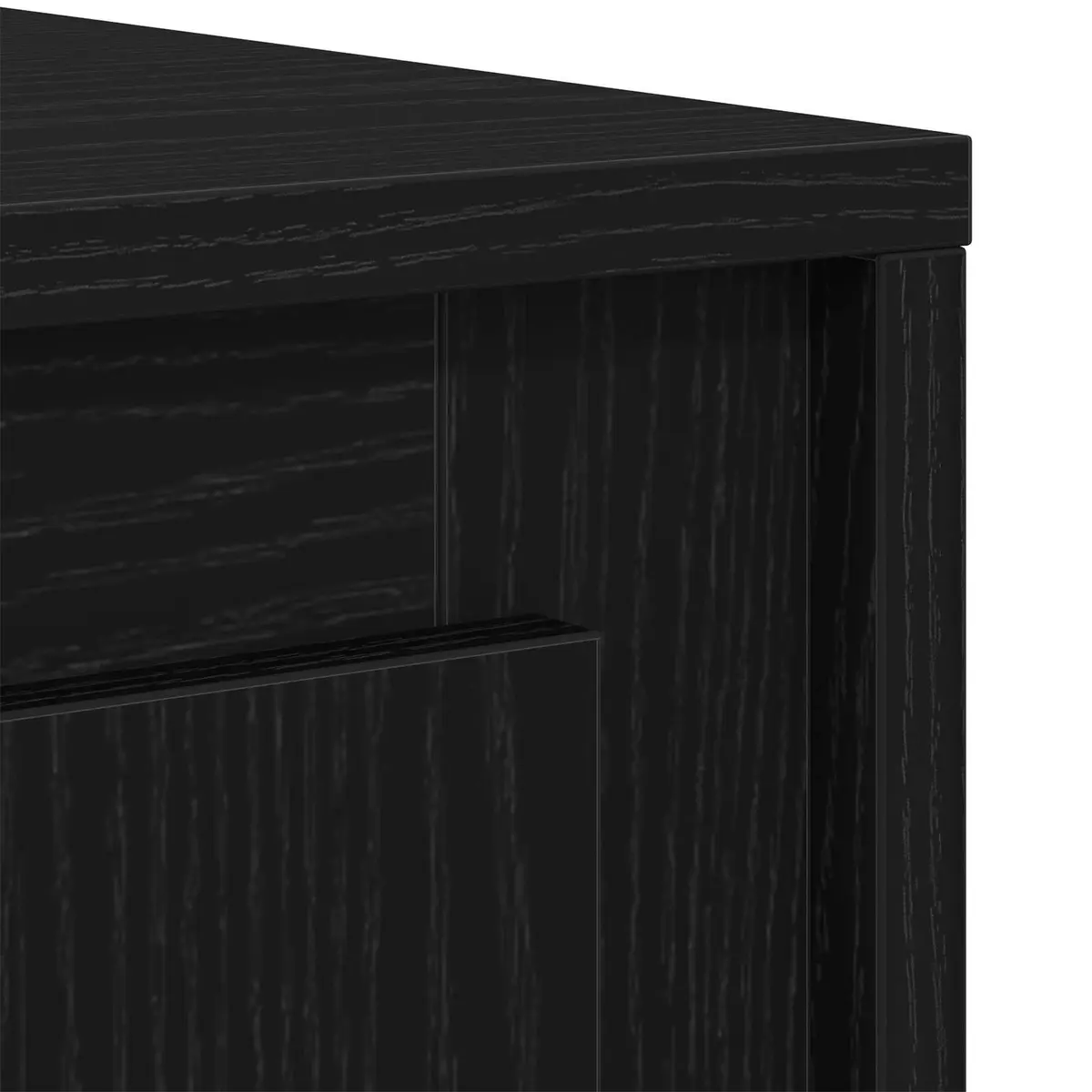 Sideboard Engineered Wood 102 x 35 x 55 cm Black Oak Storage Cabinet Dining
