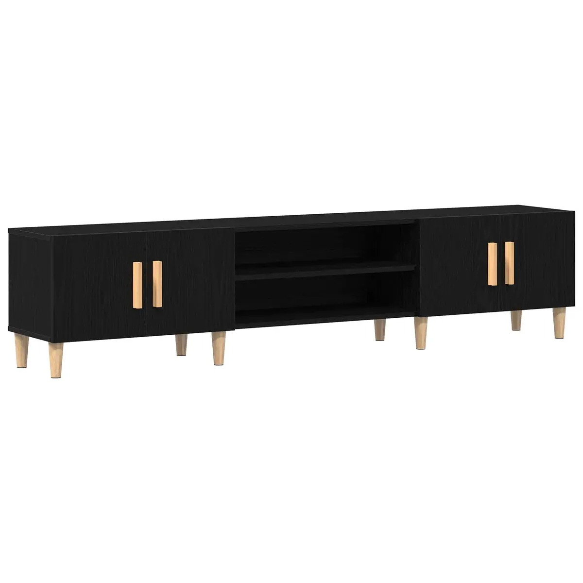TV Cabinet Engineered Wood 180cm Black