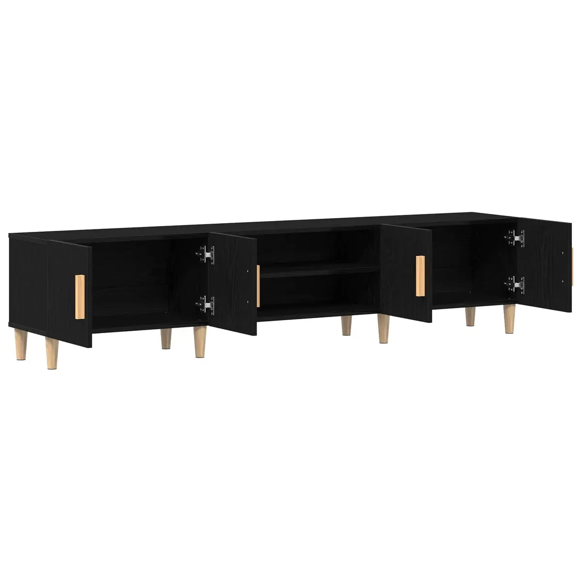TV Cabinet Engineered Wood 180cm Black