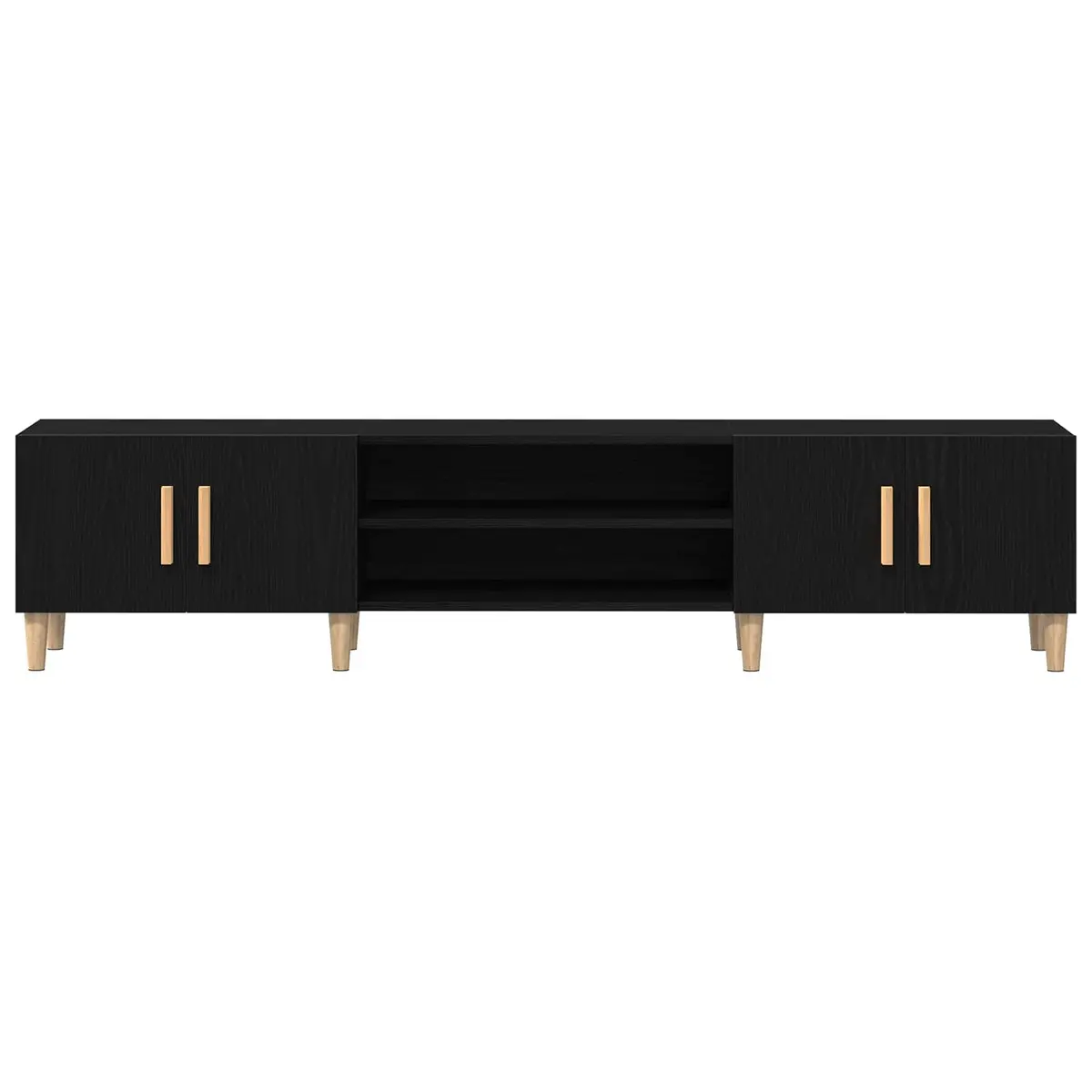 TV Cabinet Engineered Wood 180cm Black