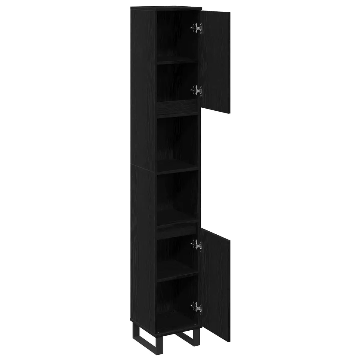 Black Engineered Wood Bathroom Vanity Cabinet