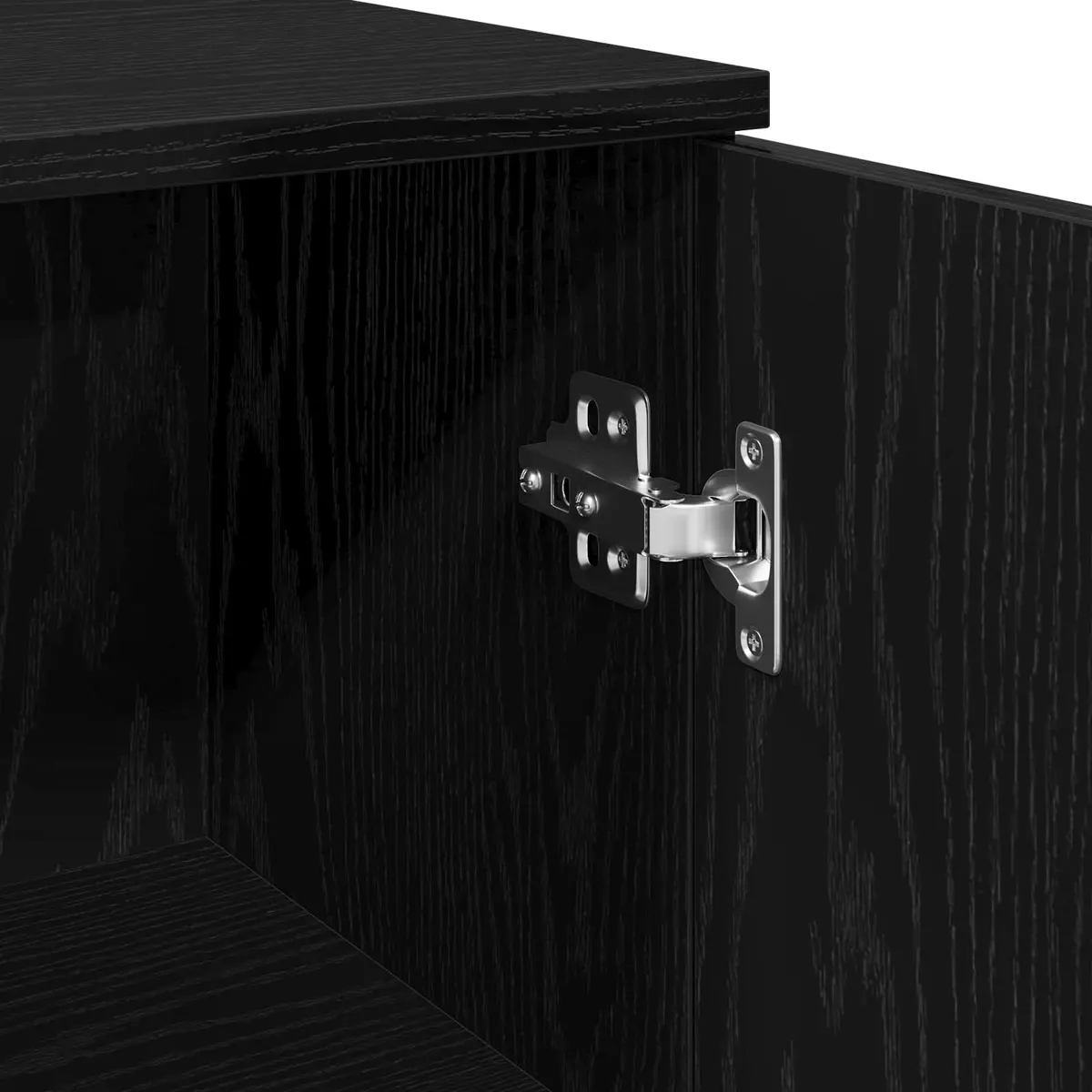 Black Engineered Wood Bathroom Vanity Cabinet