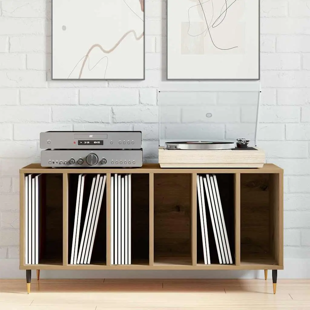 Record Cabinet Engineered Wood 100 x 38 x 48 cm Brown