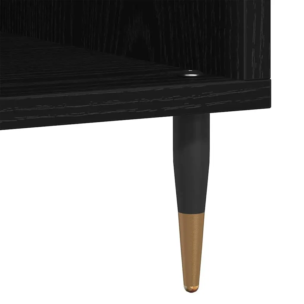 Record Cabinet Engineered Wood 100 x 38 x 48 cm Black Oak