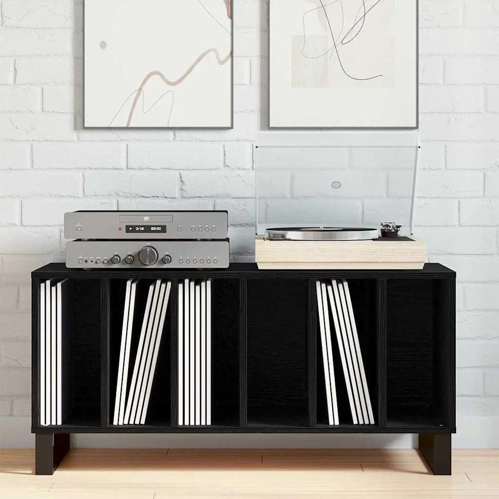 Media Storage Cabinet Engineered Wood 100 x 38 x 48 cm Black