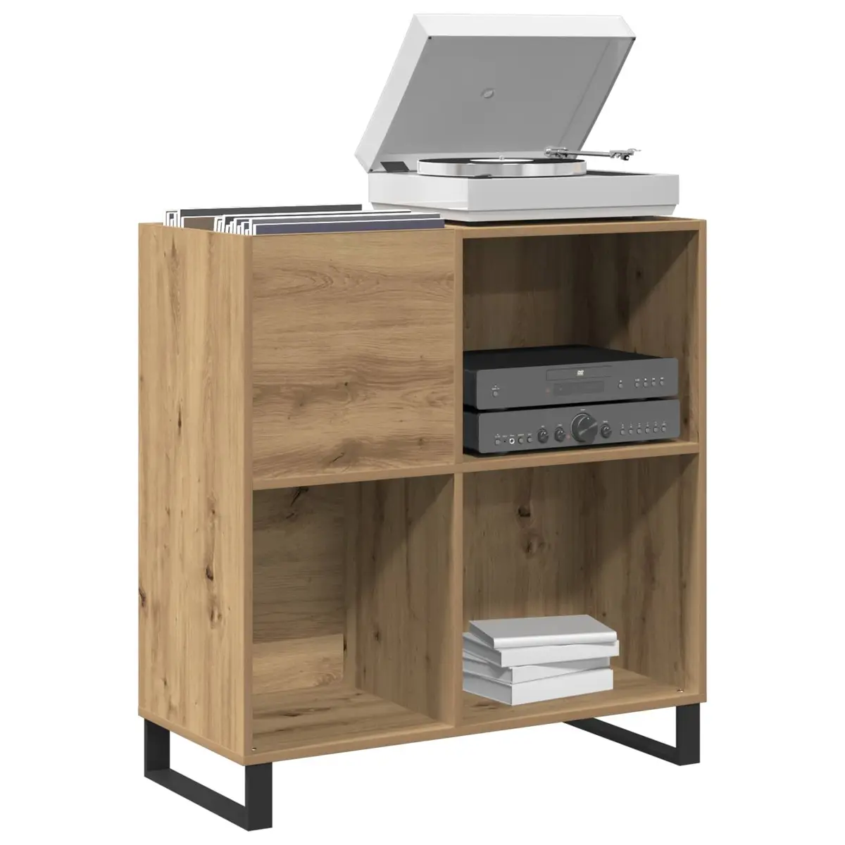 Record Storage Cabinet Engineered Wood Brown 84.5 x 38 x 89 cm