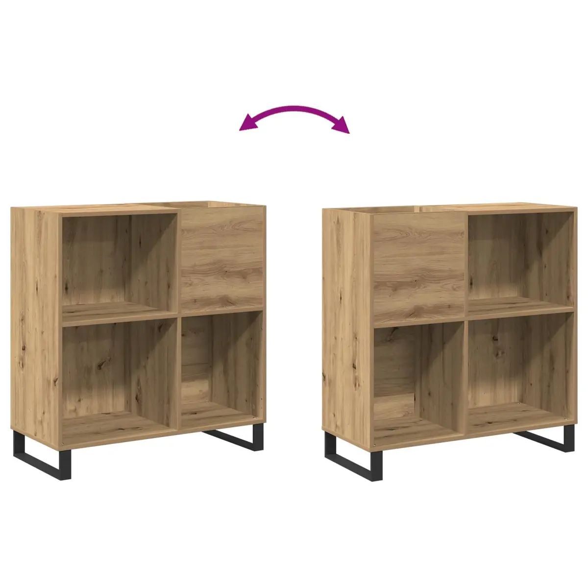 Record Storage Cabinet Engineered Wood Brown 84.5 x 38 x 89 cm