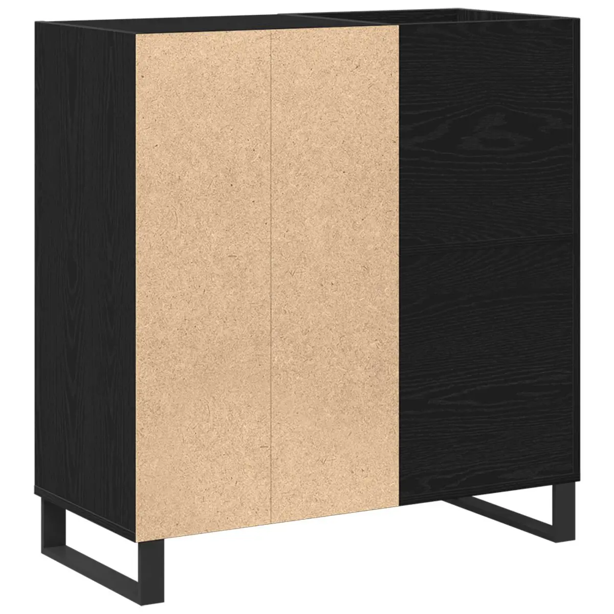 Record Cabinet Engineered Wood 85 x 38 x 89 cm Black