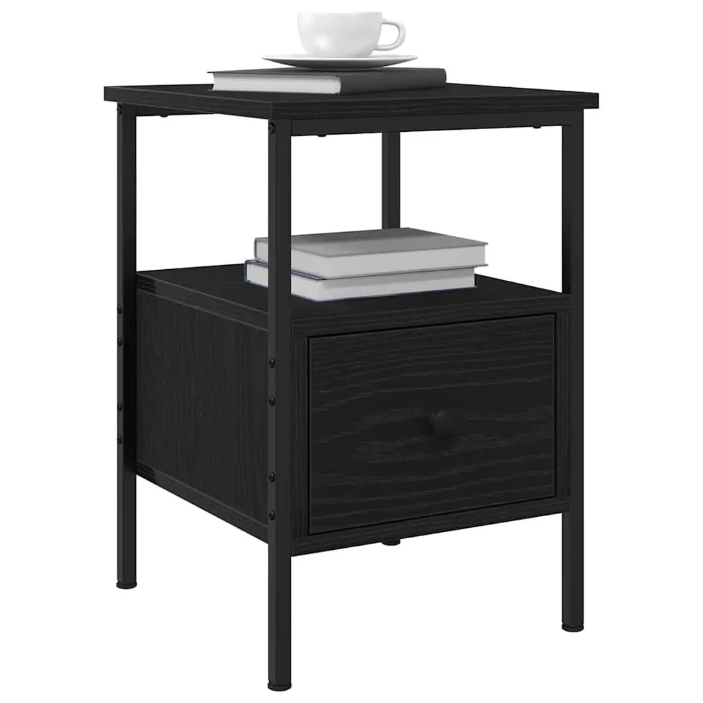 Bedside Table Engineered Wood 34x36x50cm Black