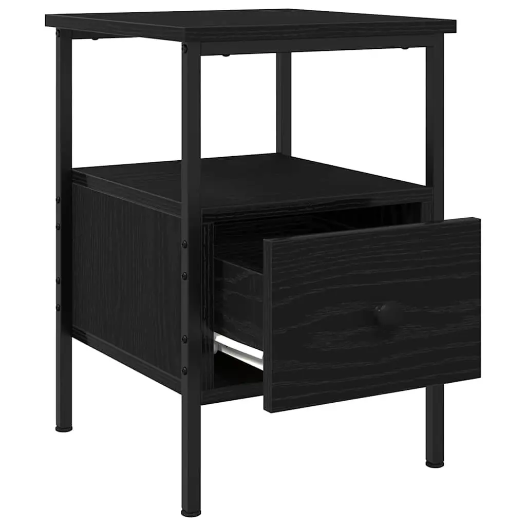 Bedside Table Engineered Wood 34x36x50cm Black