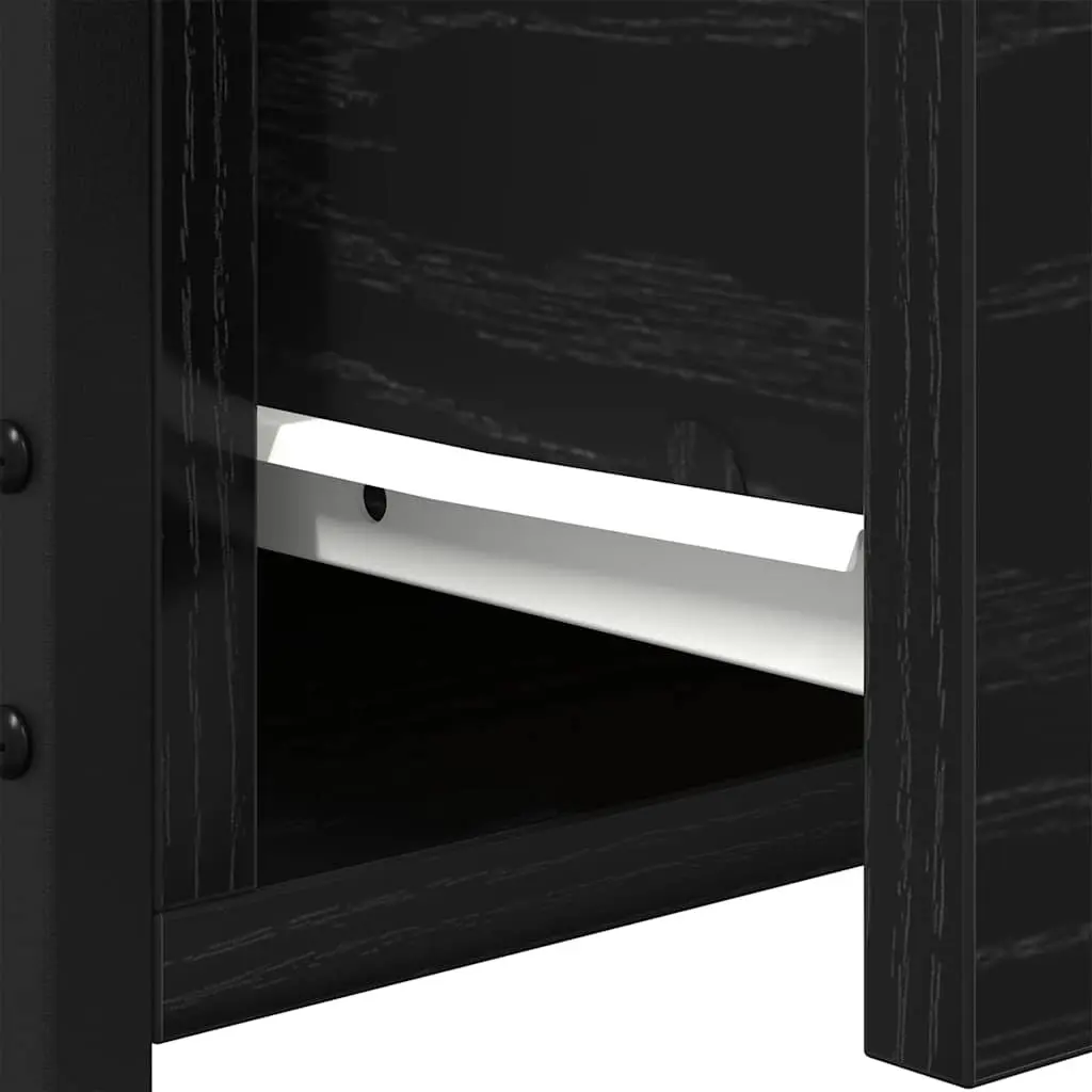 Bedside Table Engineered Wood 34x36x50cm Black