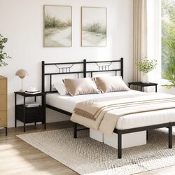 Quality Black Bedside Cabinet Set of 2 - 34 x 36 x 50 cm