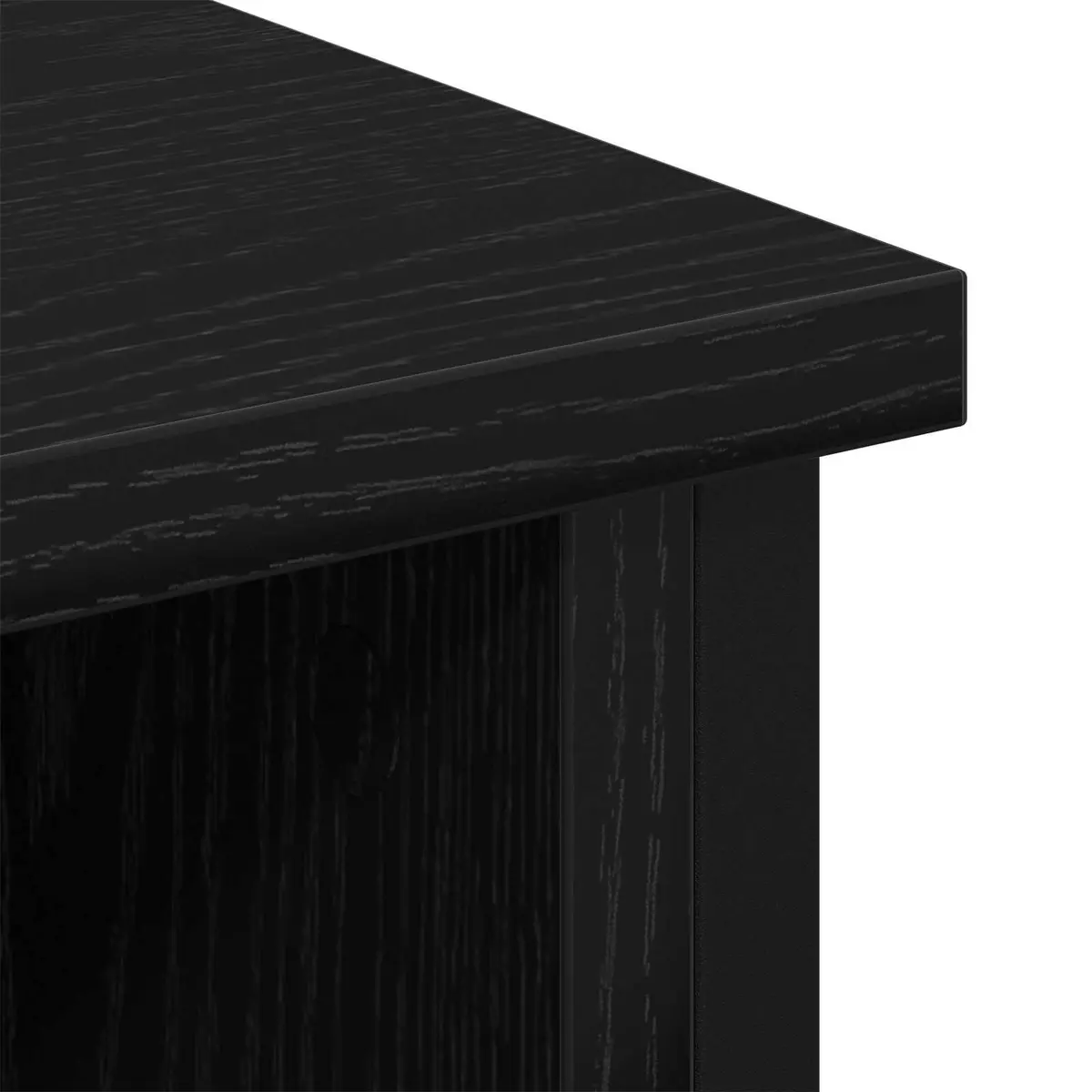 Wall-Mounted TV Cabinet Set in Black Engineered Wood