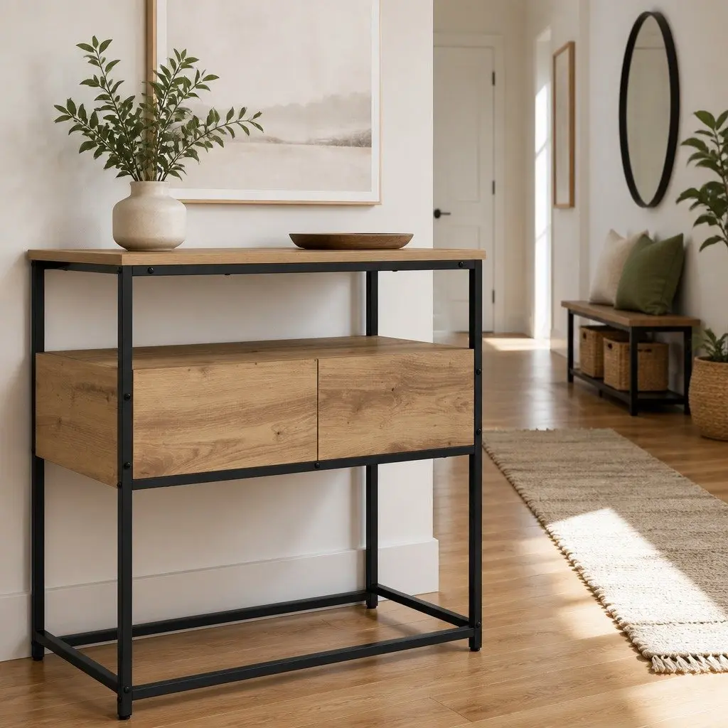 Console Table Engineered Wood 75 x 40 x 75 cm Brown