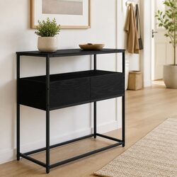 Stylish Black Console Table 75x40x75cm for Storage