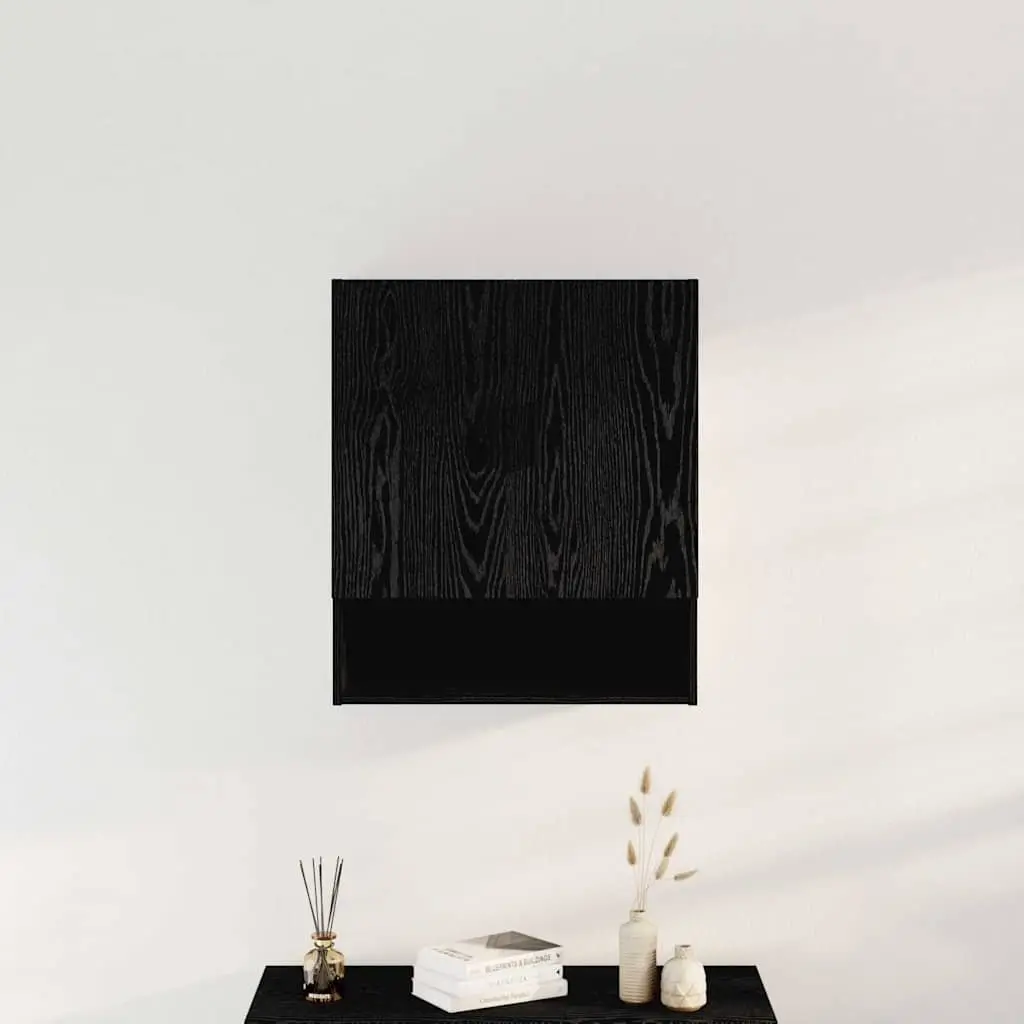 Wall-Mounted Storage Cabinet in Black Oak