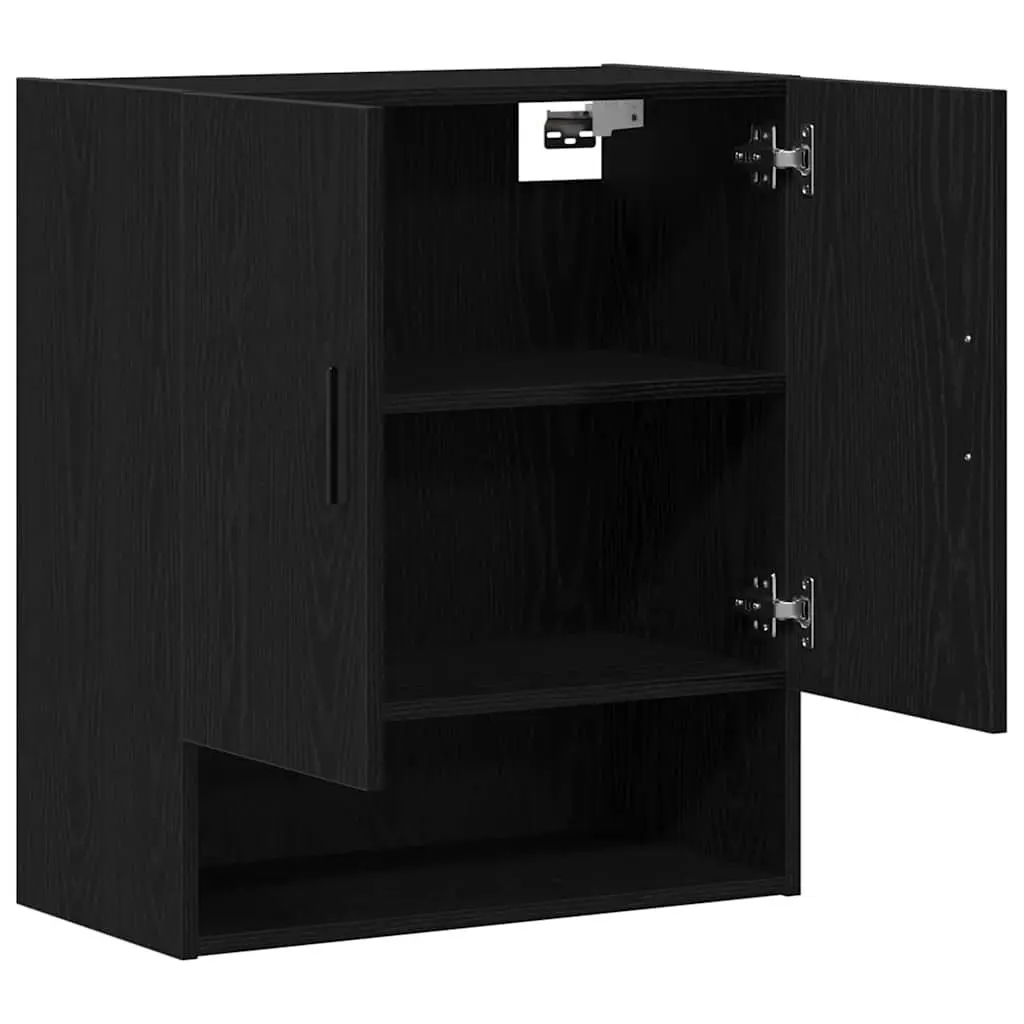 Wall-Mounted Storage Cabinet in Black Oak