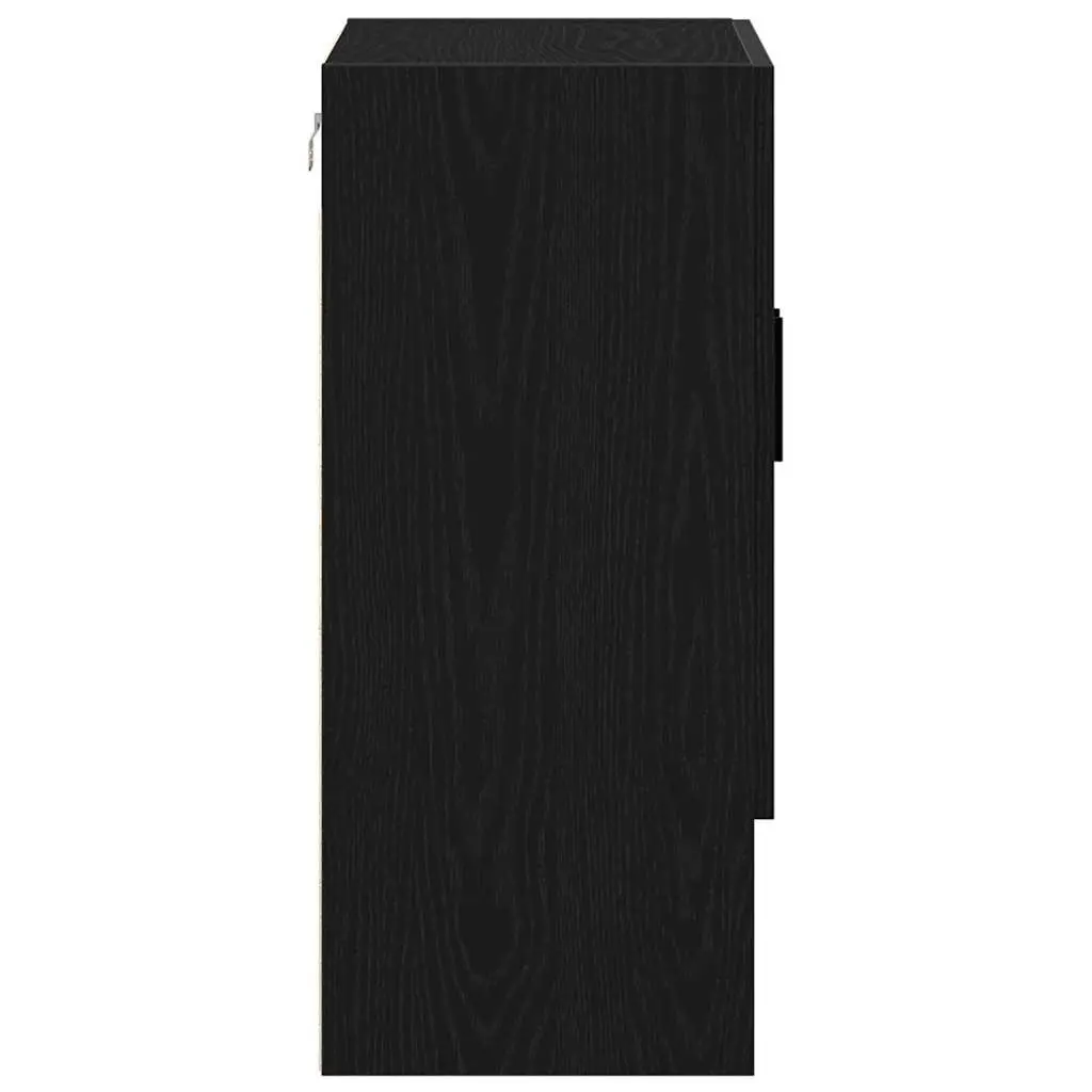 Wall-Mounted Storage Cabinet in Black Oak