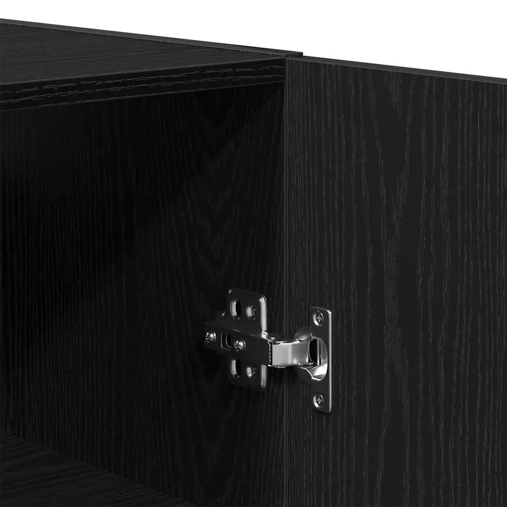 Wall-Mounted Storage Cabinet in Black Oak