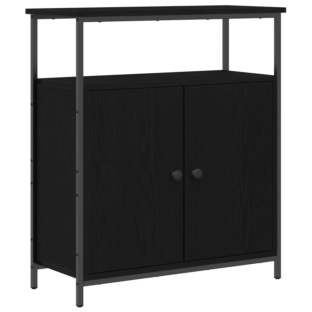 Sideboard Engineered Wood Black 70 x 30 x 80 cm Storage Cabinet Modern Living Dining