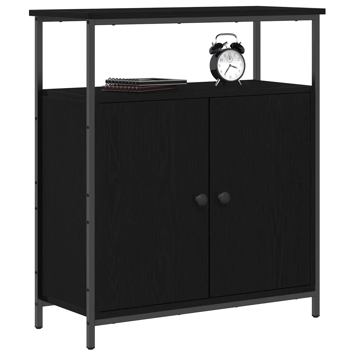 Sideboard Engineered Wood Black 70 x 30 x 80 cm Storage Cabinet Modern Living Dining