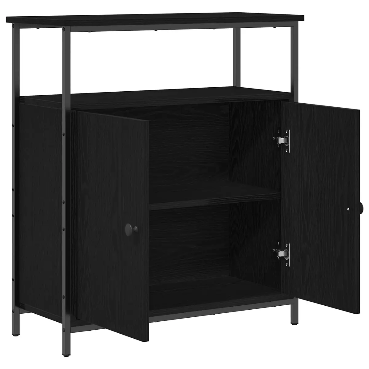 Sideboard Engineered Wood Black 70 x 30 x 80 cm Storage Cabinet Modern Living Dining